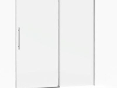 Unbranded Frameless Sliding Shower Door 60 x 72 in Clear Glass Brushed Nickel Hardware