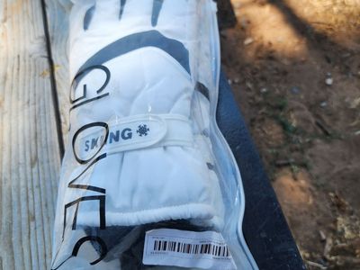 Men's White Skiing Gloves - One Size Fits All - New in Bag