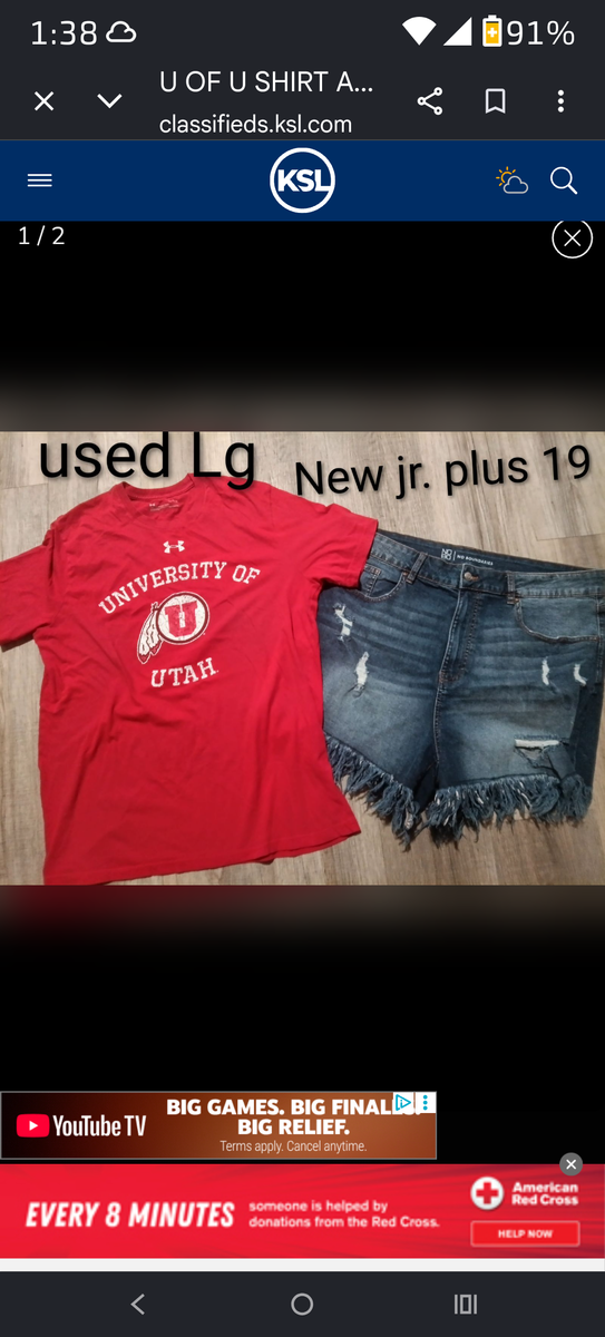 Cute outfit women's  U of U shirt & shorts