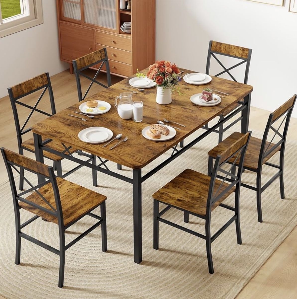 Brand New Zevemomo 7-Piece Dining Table Set