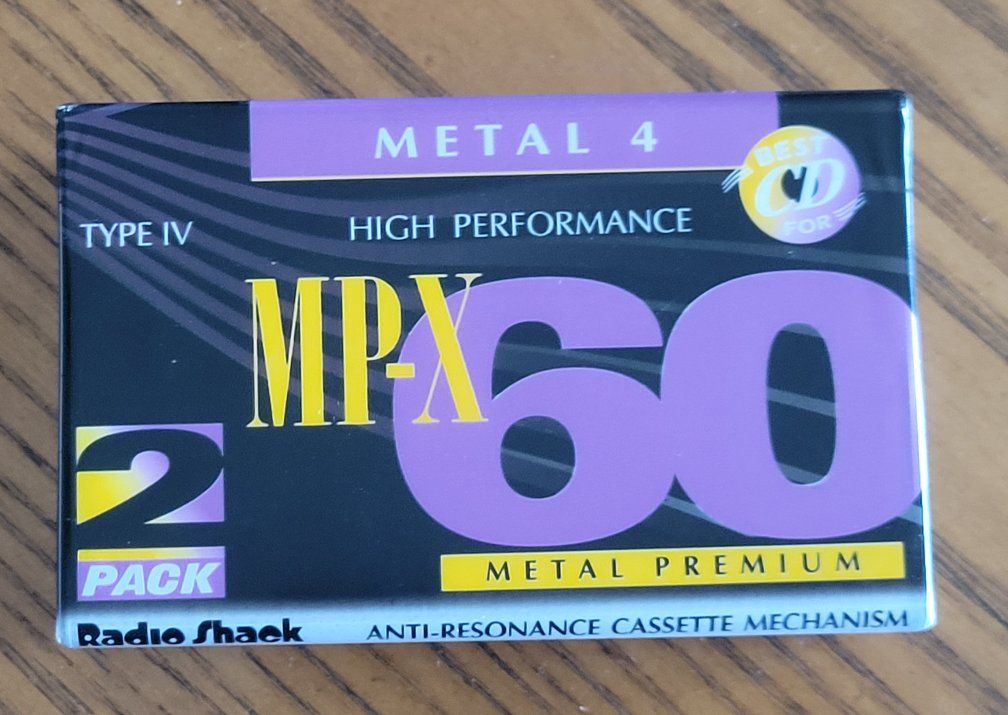 Radio Shack MPX-60 Metal 4 Type IV High Performance Cassette 2-Pack