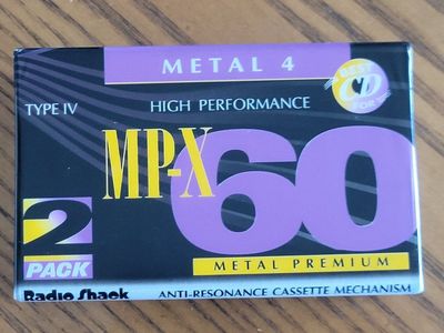 Radio Shack MPX-60 Metal 4 Type IV High Performance Cassette 2-Pack