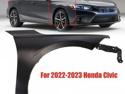 New Front Left Driver Side Fender for 2022-2023 Honda Civic - Unpainted