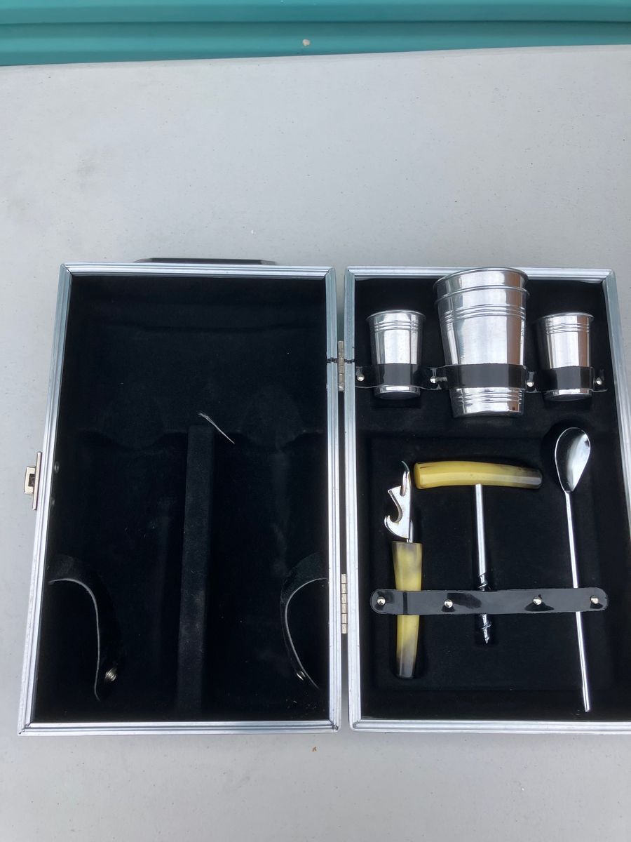 Midcentury Style Cocktail Case Missing the Shaker