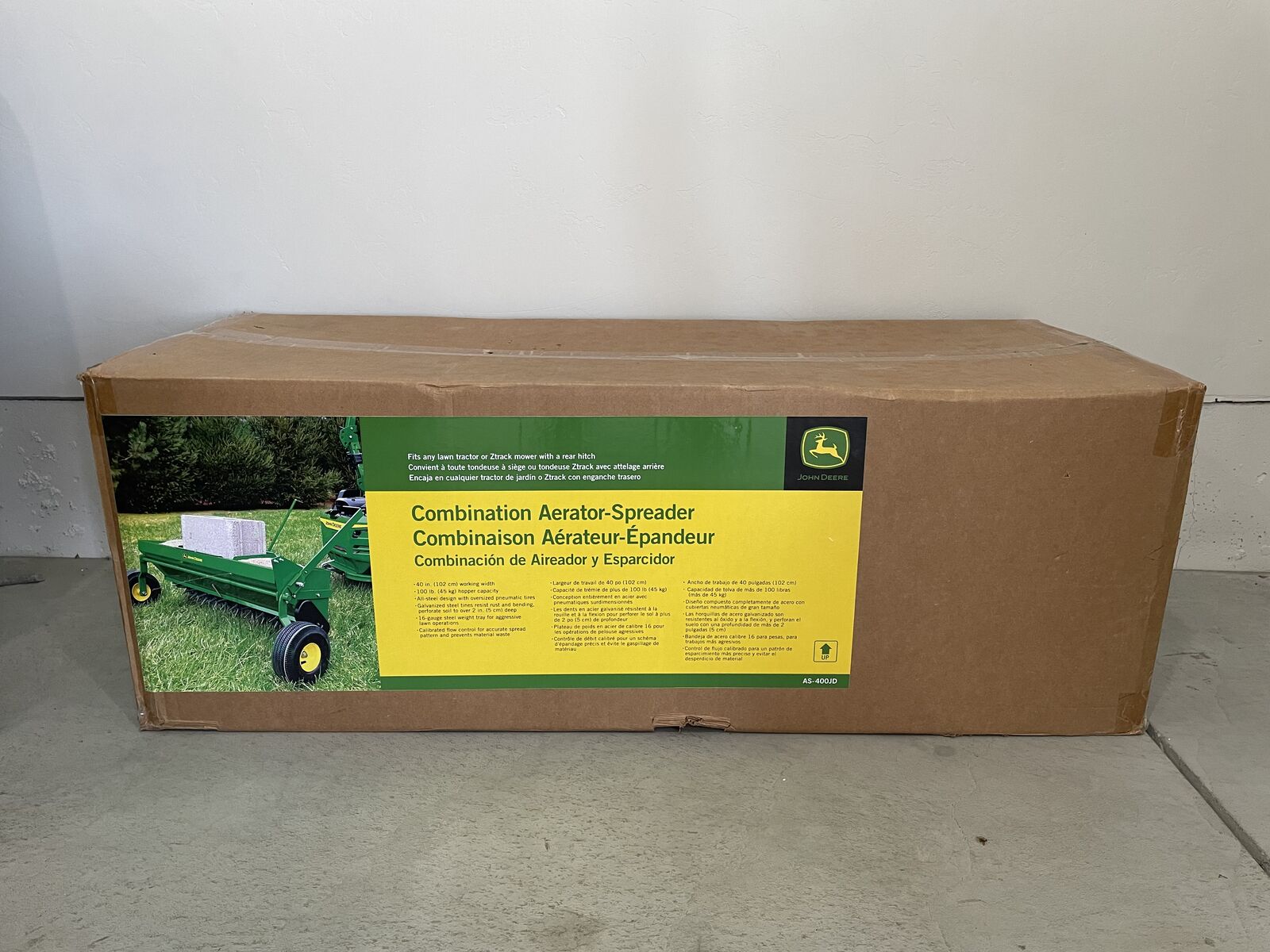 John Deere Aerator-Spreader New in box.