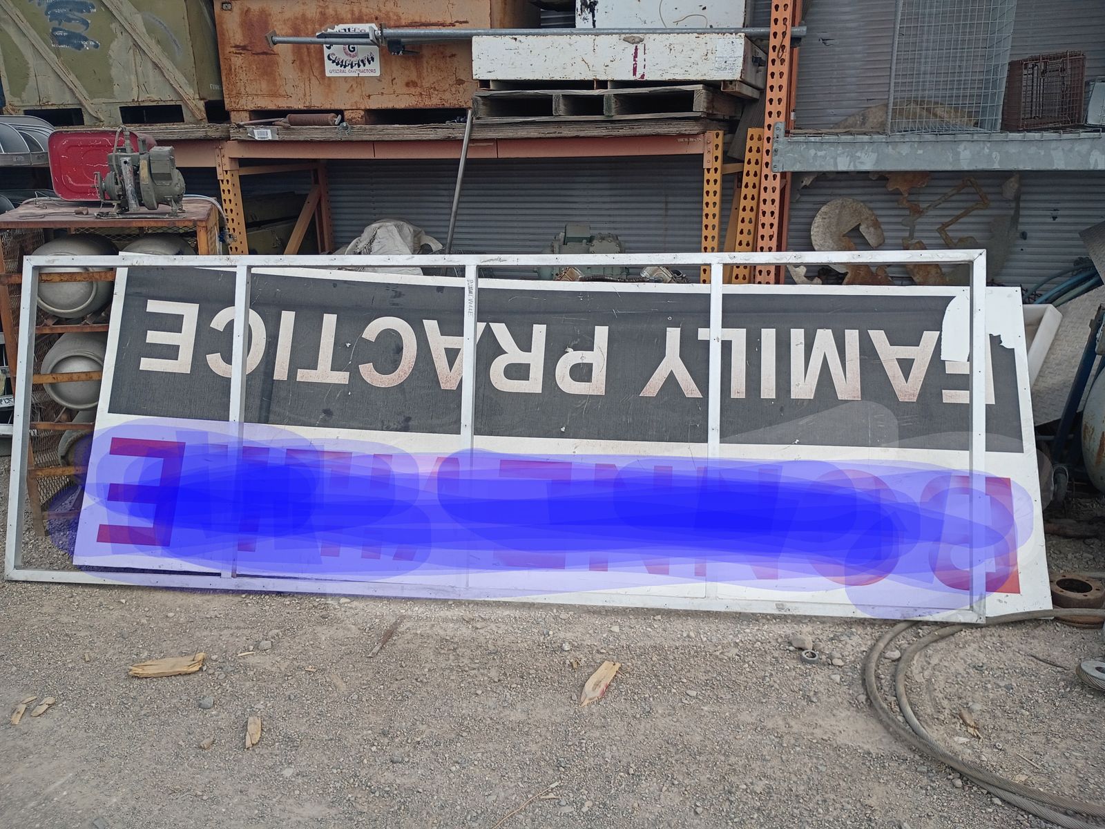 Large Aluminum Sign & Frame