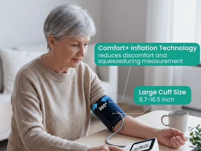 Automatic Upper Arm Blood Pressure Monitor Voice 2 User 198 Memory Large Cuff