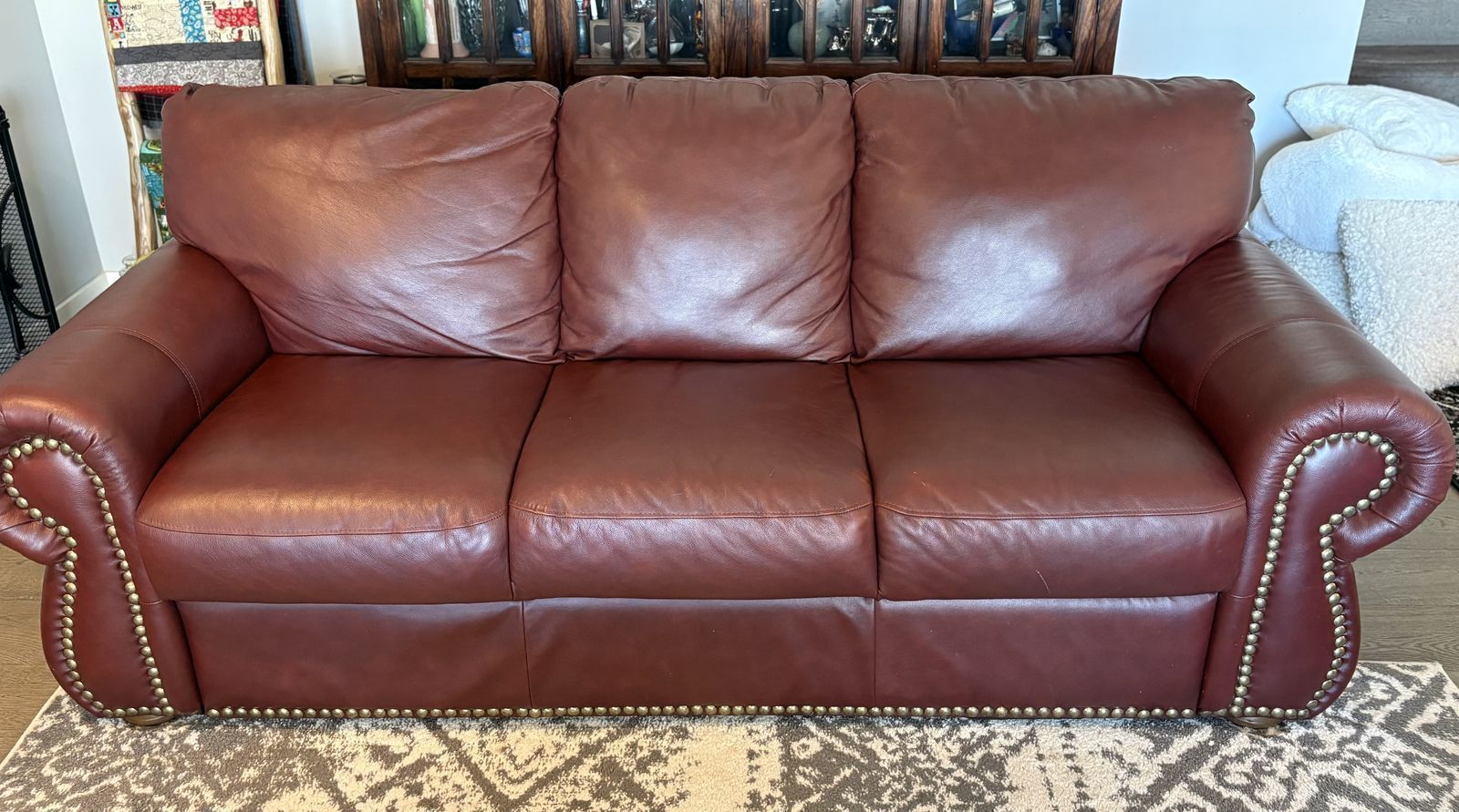 Leather sofa & love seat.