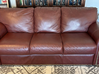 Leather sofa & love seat.