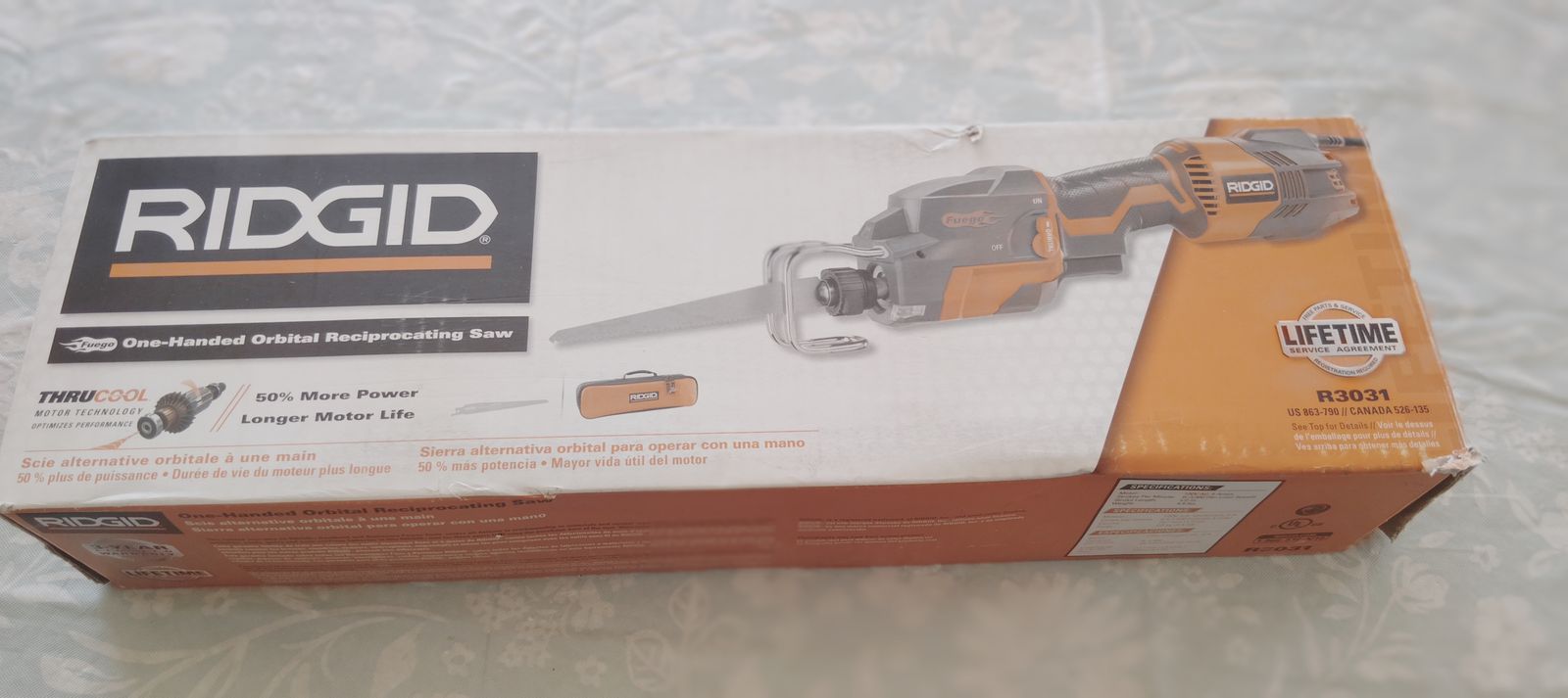 RIDGID Thru Cool 6 Amp One-Handed Orbital Reciprocating Saw Kit