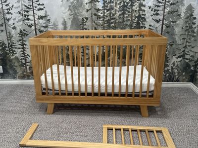 Babyletto Hudson 3-in-1 Convertible Crib with Toddler Bed Conversion Kit + Pure Mattress Natural Color