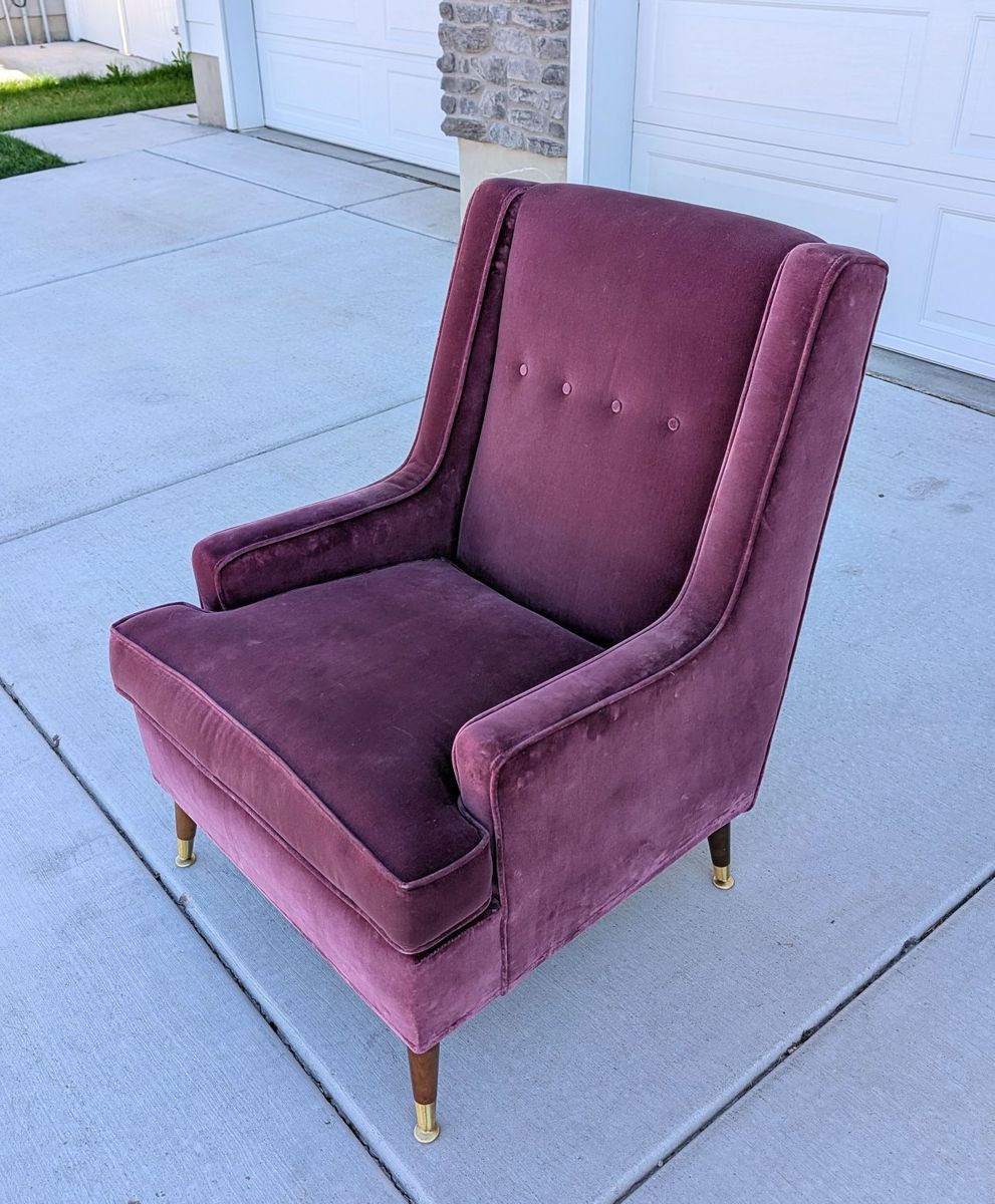 Vintage MCM Velvet armchair