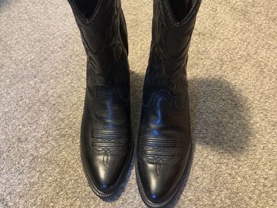Ariat Men's Black Leather Western Cowboy Boots Size US 10.5D Style 10002218