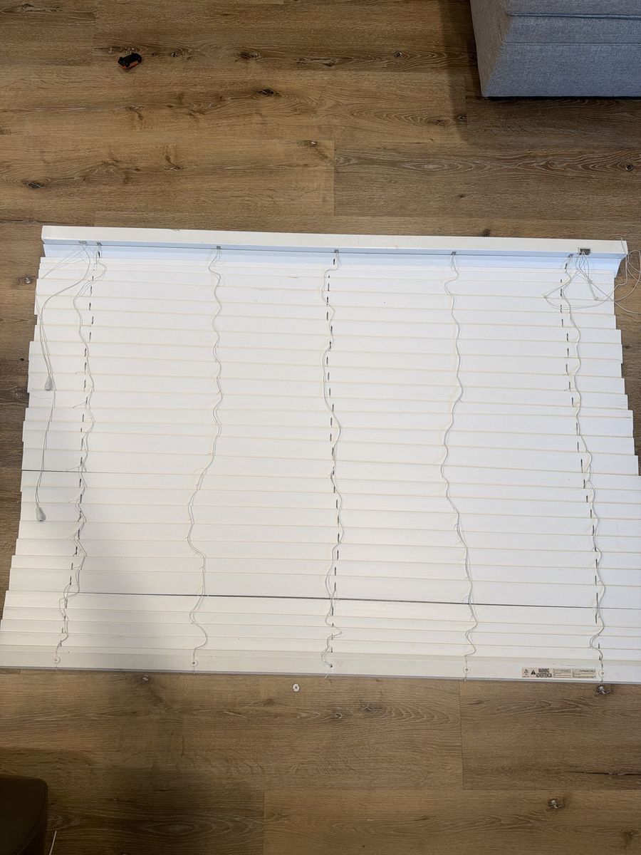 White Window Blinds 58x44-Inch Faux Wood Horizontal Window Treatment