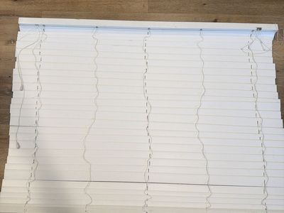 White Window Blinds 58x44-Inch Faux Wood Horizontal Window Treatment