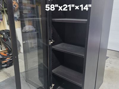 (2) Black Real wood heavy cabinets