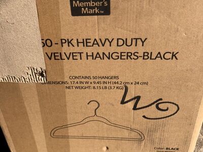 Memebers Mark Velvet Black Hangers Non Slip