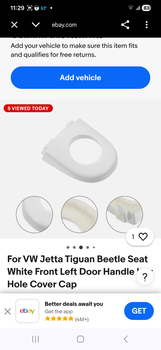 VW Tiguan Beetle handle cap