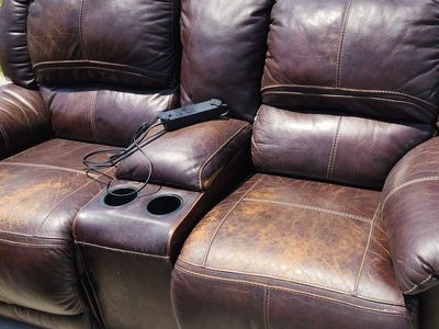 Free reclining leather loveseat