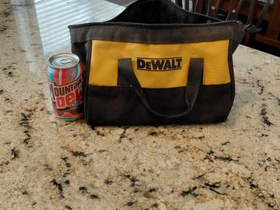 DeWalt Small Canvas Tool Bag Yellow and Black Zippered Tote