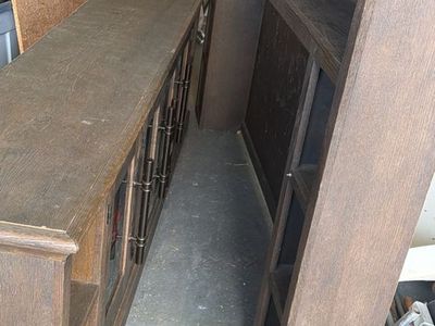 Large Wooden entertainment center - Brown Finish, Ample Storage