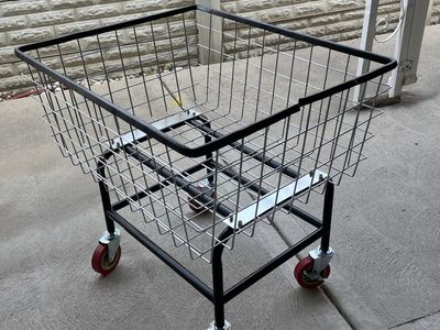 Rolling Wire Laundry Basket Cart with Swivel Caster Wheels