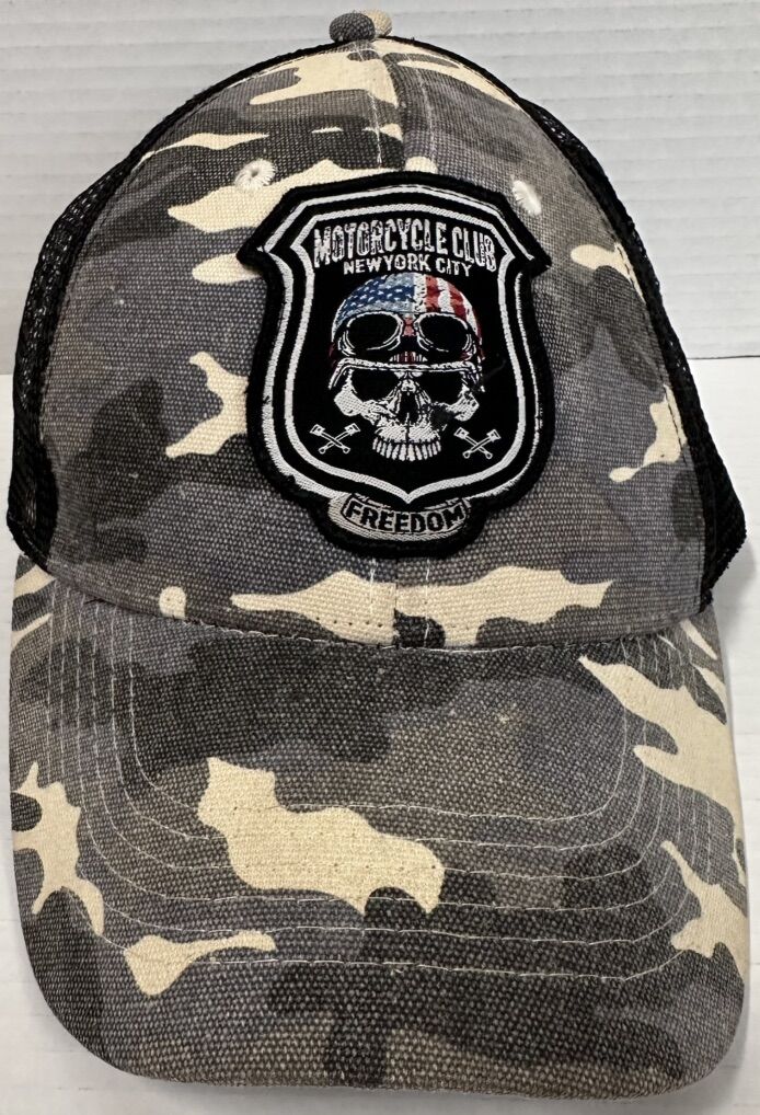 NYC Motorcycle Club Camo Pugs Brand Snapback