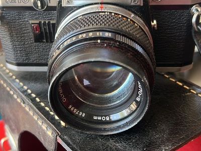 Olympus OM10 35mm SLR Film Camera w/ Auto-S 50mm f/1.4 Lens & Case - Vintage Photography