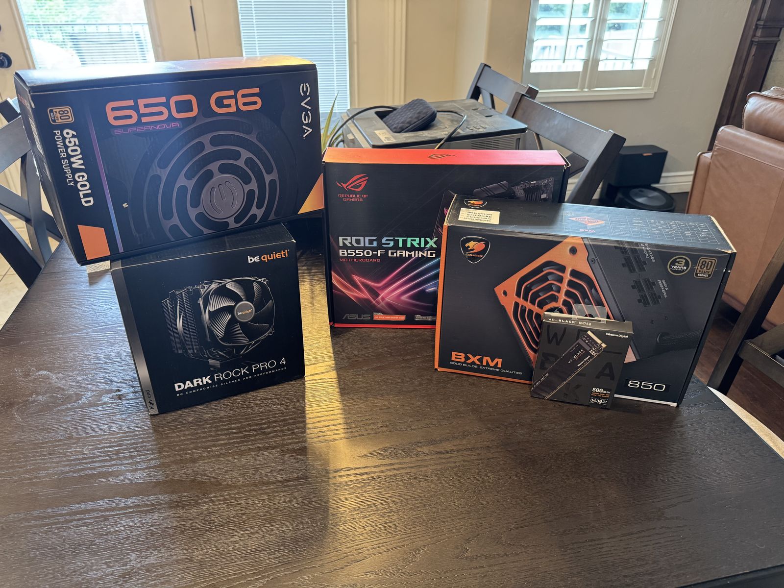 PC Gaming Components Bundle – ASUS ROG B550-F, EVGA PSU, Dark Rock Pro 4, WD Black SSD