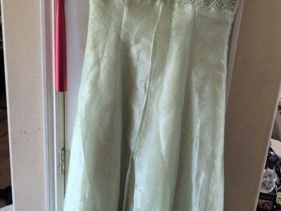 Vintage Light Green Organza Formal Dress Size 11/12 Embroidered Bodice