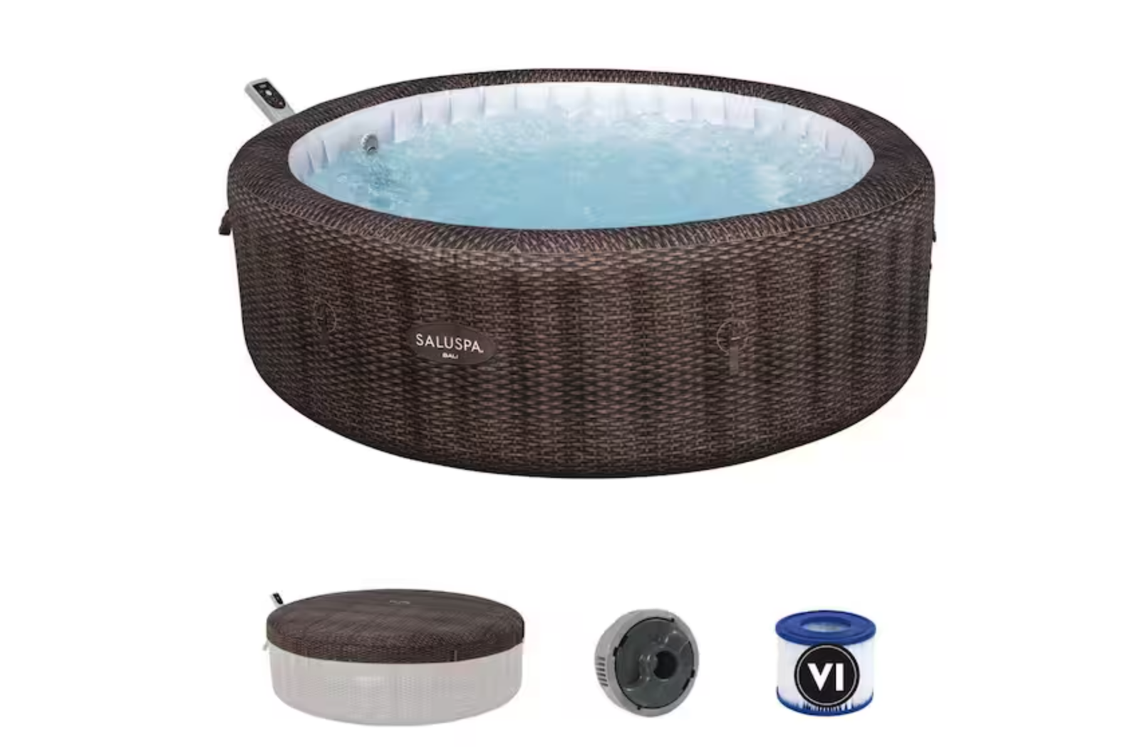 New SaluSpa Bali Smart 7-Person Spa with 180 Jet App 120-Volt Inflatable Hot Tub with Sense Cover