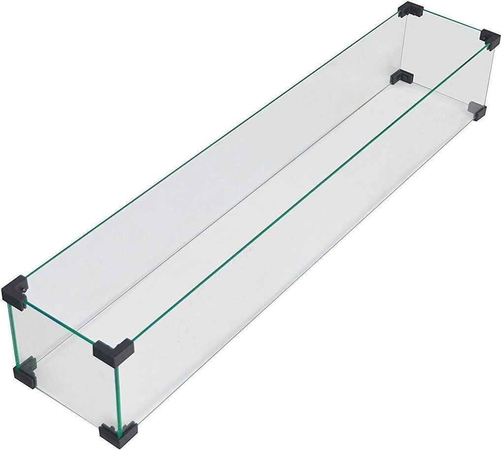 Rectangle Fire Table Wind Guard 38.1x7. 3x6.2in