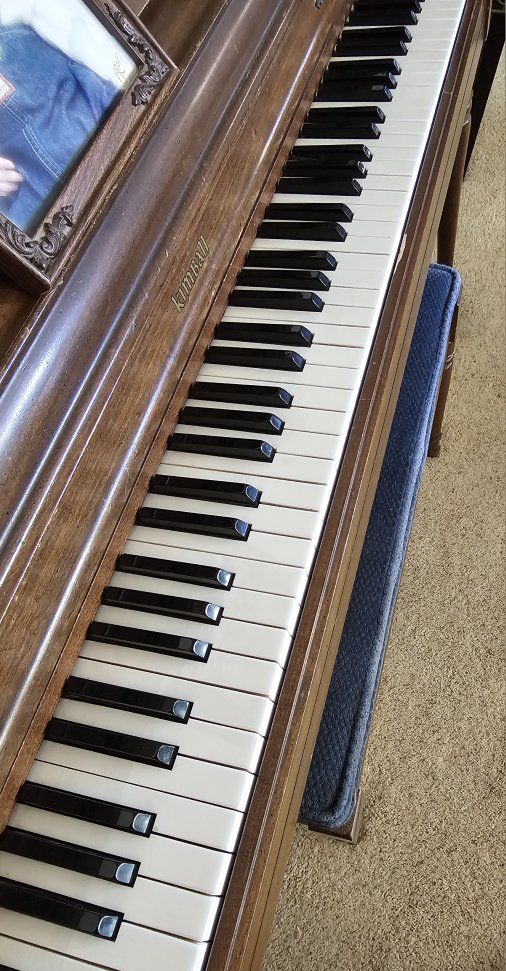 Kimball Spinet Upright Piano with Bench - Working Condition