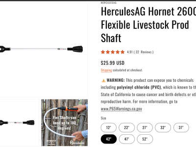 New HerculesAG Hornet 2600 Flexible Livestock Prod Shafts = 3 - 32", 1 - 42"