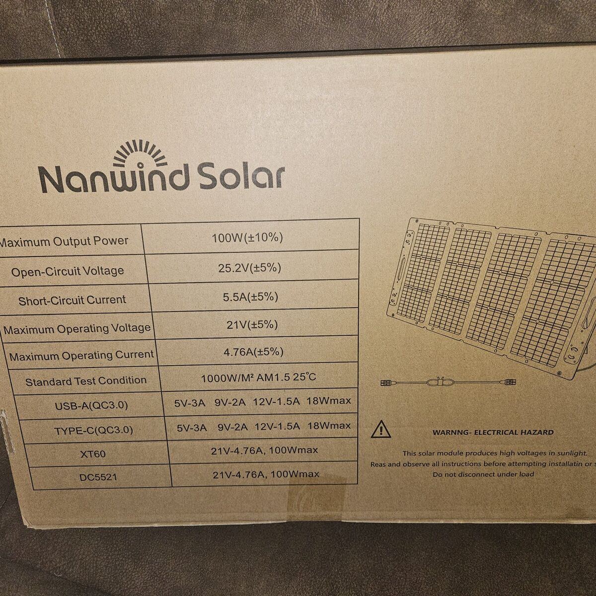 100 watt foldable solar panel