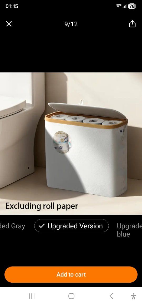 MOONRISE Storage Bin with Lid - Toilet paper holder, Spacious Storage