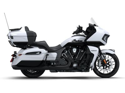 2026 Indian Motorcycle® Pursuit® Dark Horse® 112 w/ PowerBand Audio Ghost White Metallic with Black