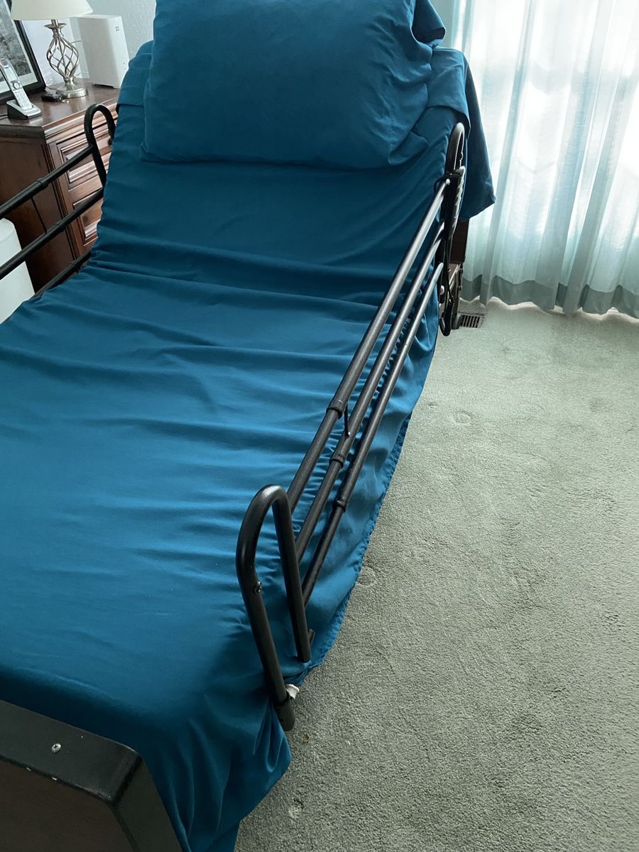 “Drive Brand” Hospital Bed with (Remote-Rail Guard & Bedding Included)