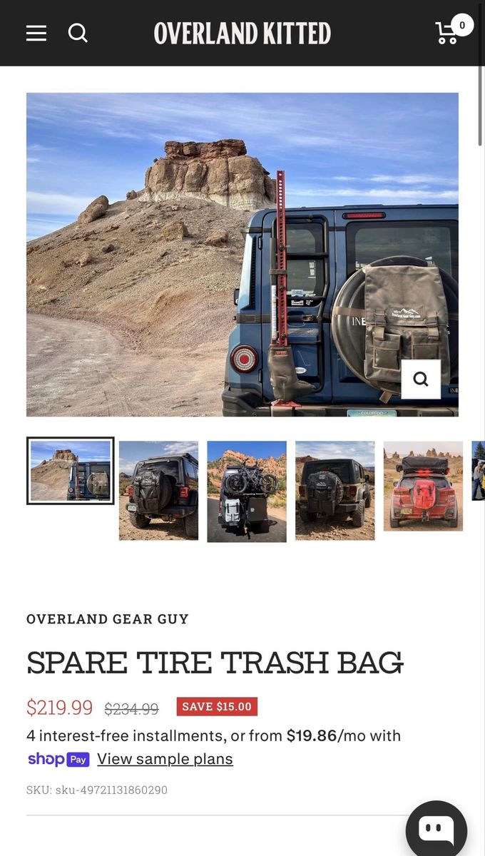 Overland Gear Guy Spare Tire Trash Bag
