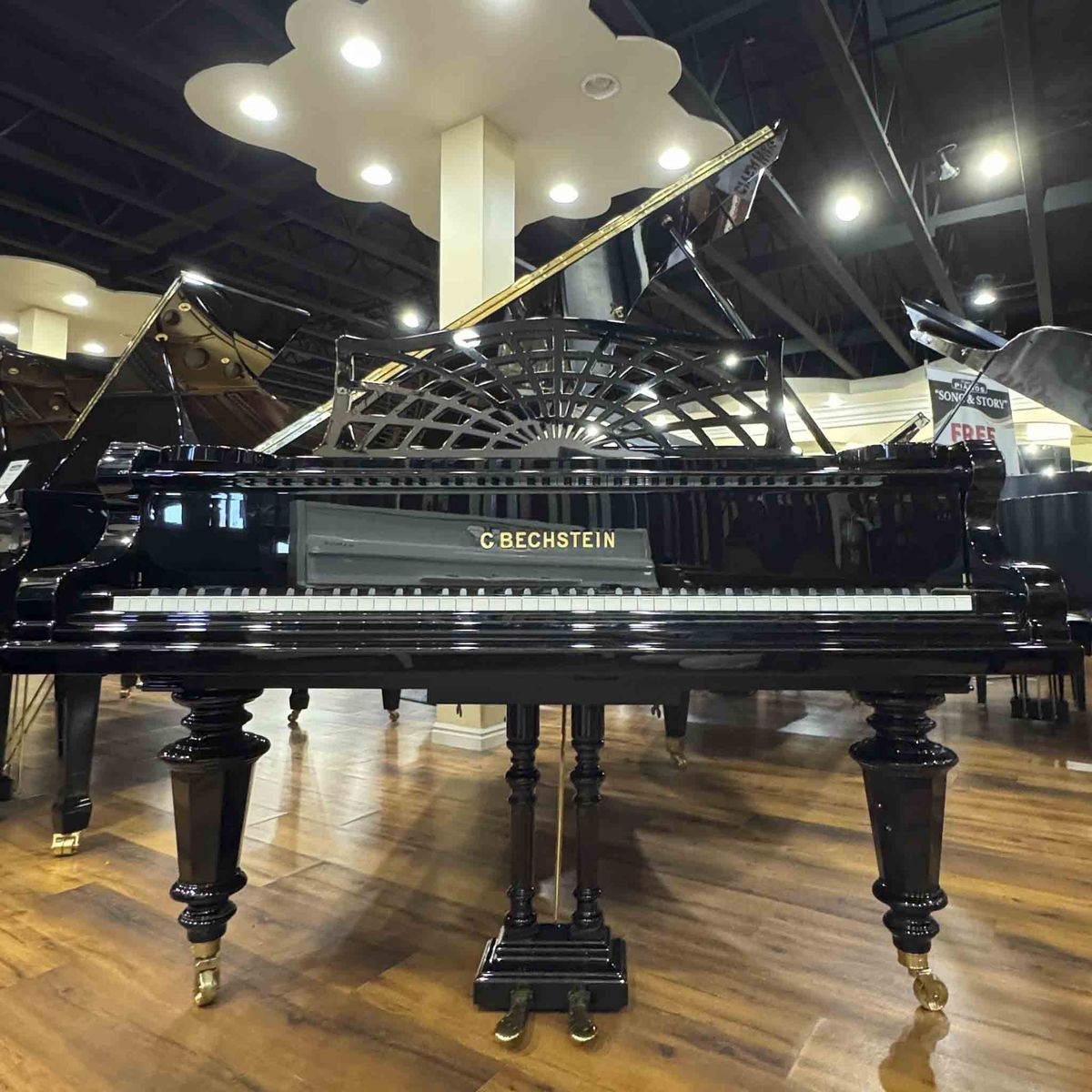 VIDEO OF BEAUTIFUL ANTIQUE GRAND PIANO