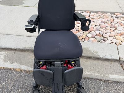 Quantum Edge 3 Stretto Power Wheelchair - Red, Black, Cup Holder, USB, Joystick Control