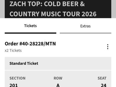 Zach Top front row tickets! (07/09/26)