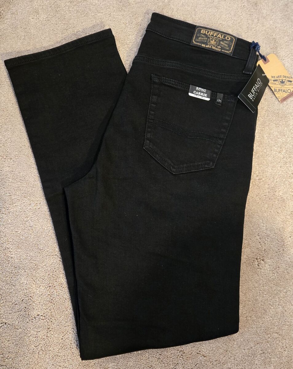 Designer David Bitton Buffalo Mid Rise Slim/Carrie Stretch Jeans 31 Black NWT