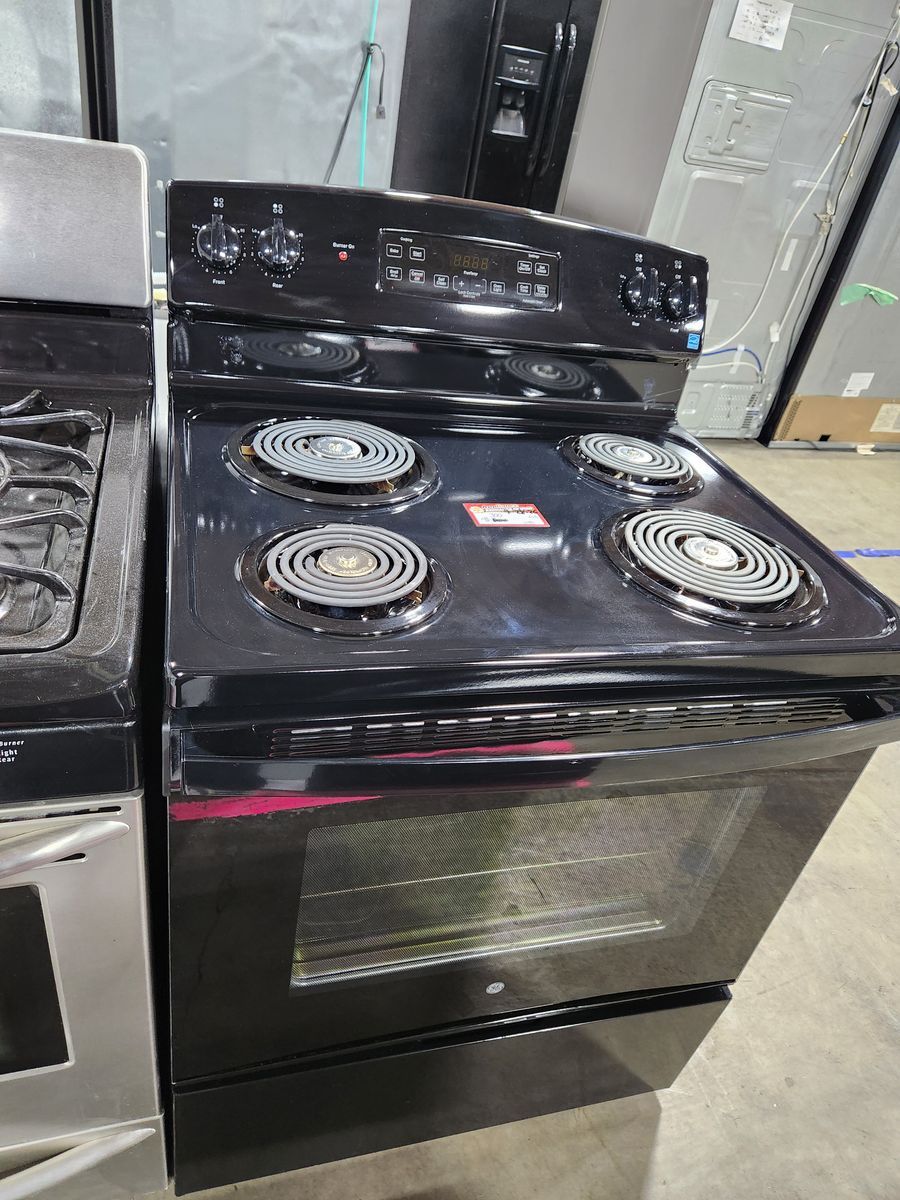 Beautiful GE Electric Range Stove Oven, Black, 30-inch, 4-Burner