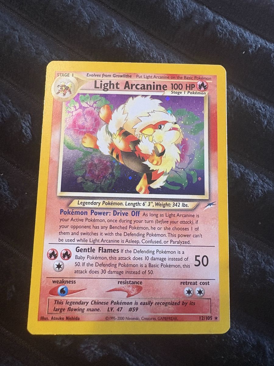 Light Arcanine HP Holo Pokemon Card