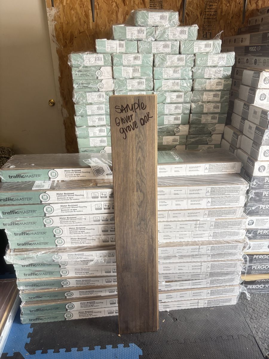 New Traffic Master Water Resistant Glover Grove Laminate Flooring.