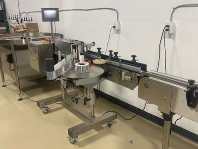 Complete Labeling Line - CVC 300 Wrap Labeler + 15ft Conveyor + 48in Accumulation Table | Bundle Onl