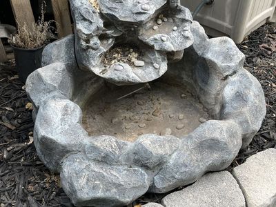 Faux Rock Garden Water Fountain Basin and Tiered Feature small pond fish
