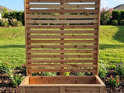 Cedar Elevated Garden Box with Privacy Trellis – Perfect for Patio or Yard!