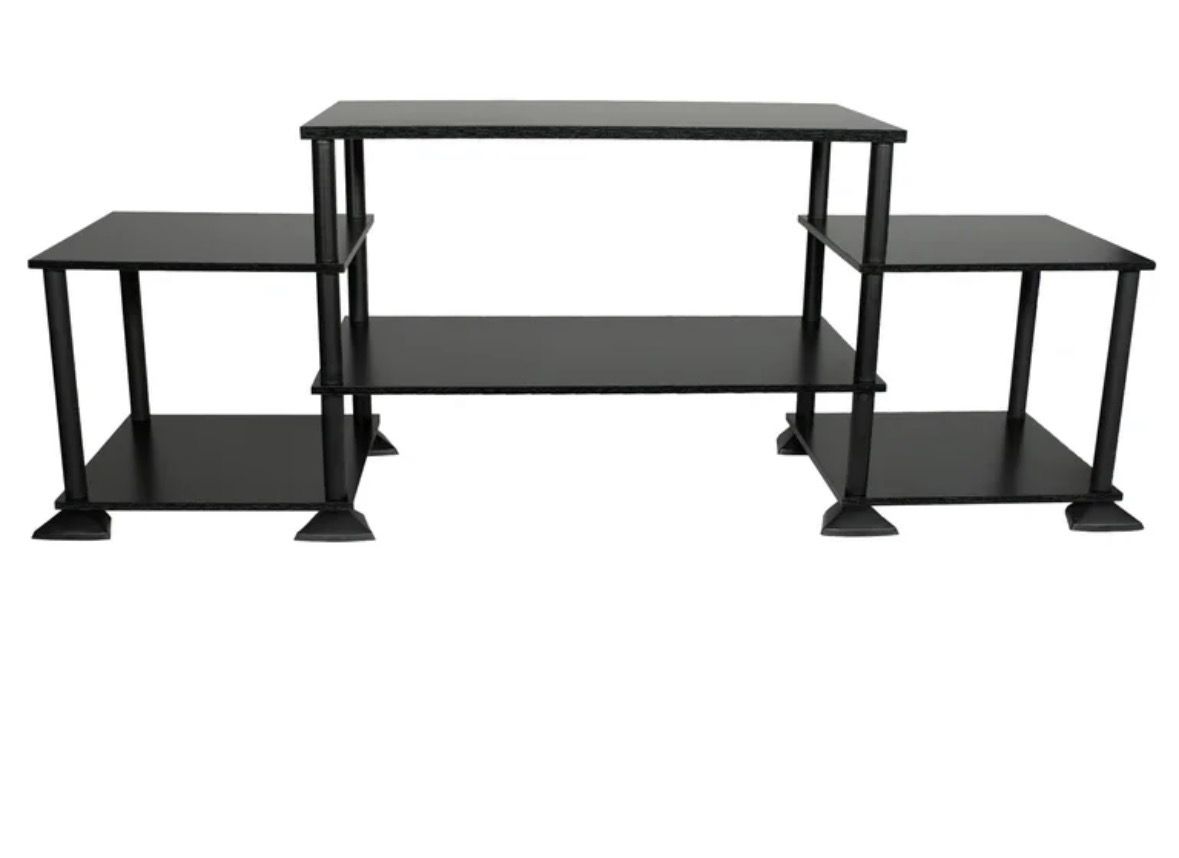 Modern Black Multi-Tier TV Stand Media Console